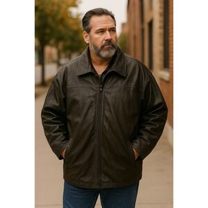 Vtg Excelled Jacket Mens 4XL Soft Leather Whimsigoth Grunge Streetwear Moto 90s